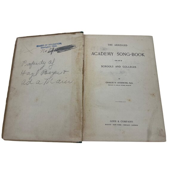 1898 Abridged Academy Song-Book by Charles H. Levermore, Ginn—298pp School Music - Picture 3 of 10